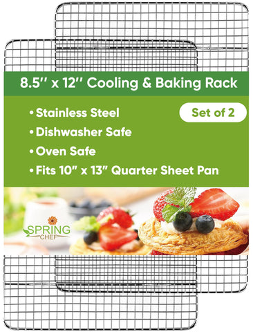 Spring Chef cooling racks, oven safe and durable for versatile cooking.