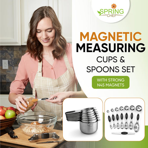 Spring Chef cups with pour spouts provide precise liquid pours.