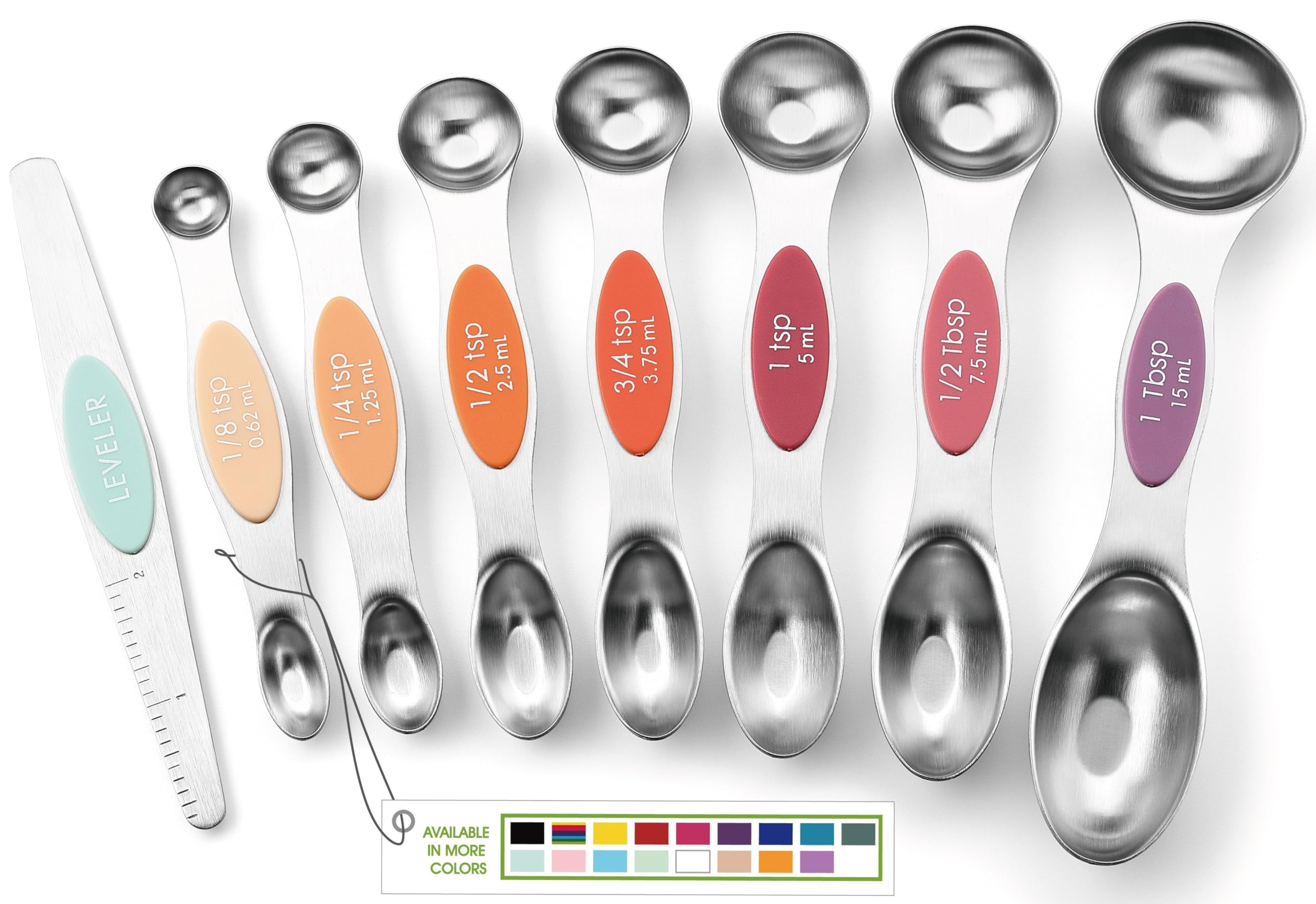 Spring Chef Desert Sunset eight-piece magnetic measuring spoons in durable stainless steel
