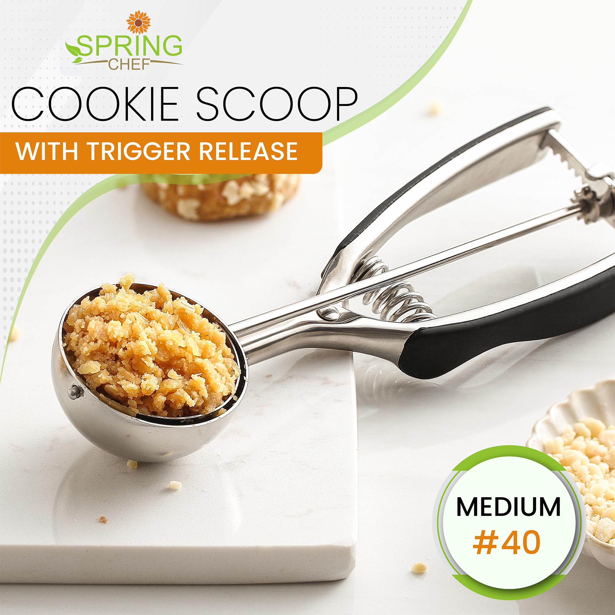 Spring Chef dishwasher-safe scoop for quick cleanup.