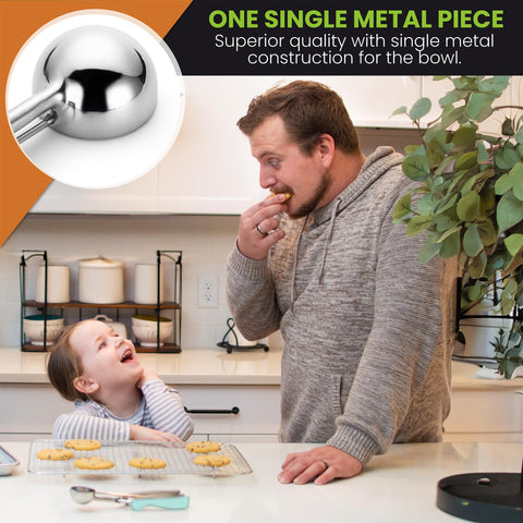 Spring Chef dishwasher-safe cookie scoop simplifies cleanup after baking.