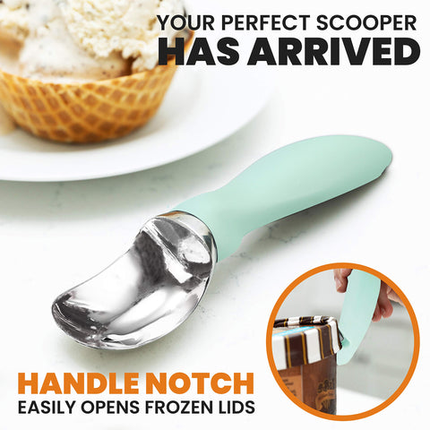 Spring Chef dishwasher-safe ice cream scoop simplifies cleanup after dessert nights.
