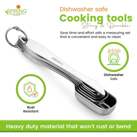 Spring Chef dishwasher-safe measuring set cleans quickly after cooking