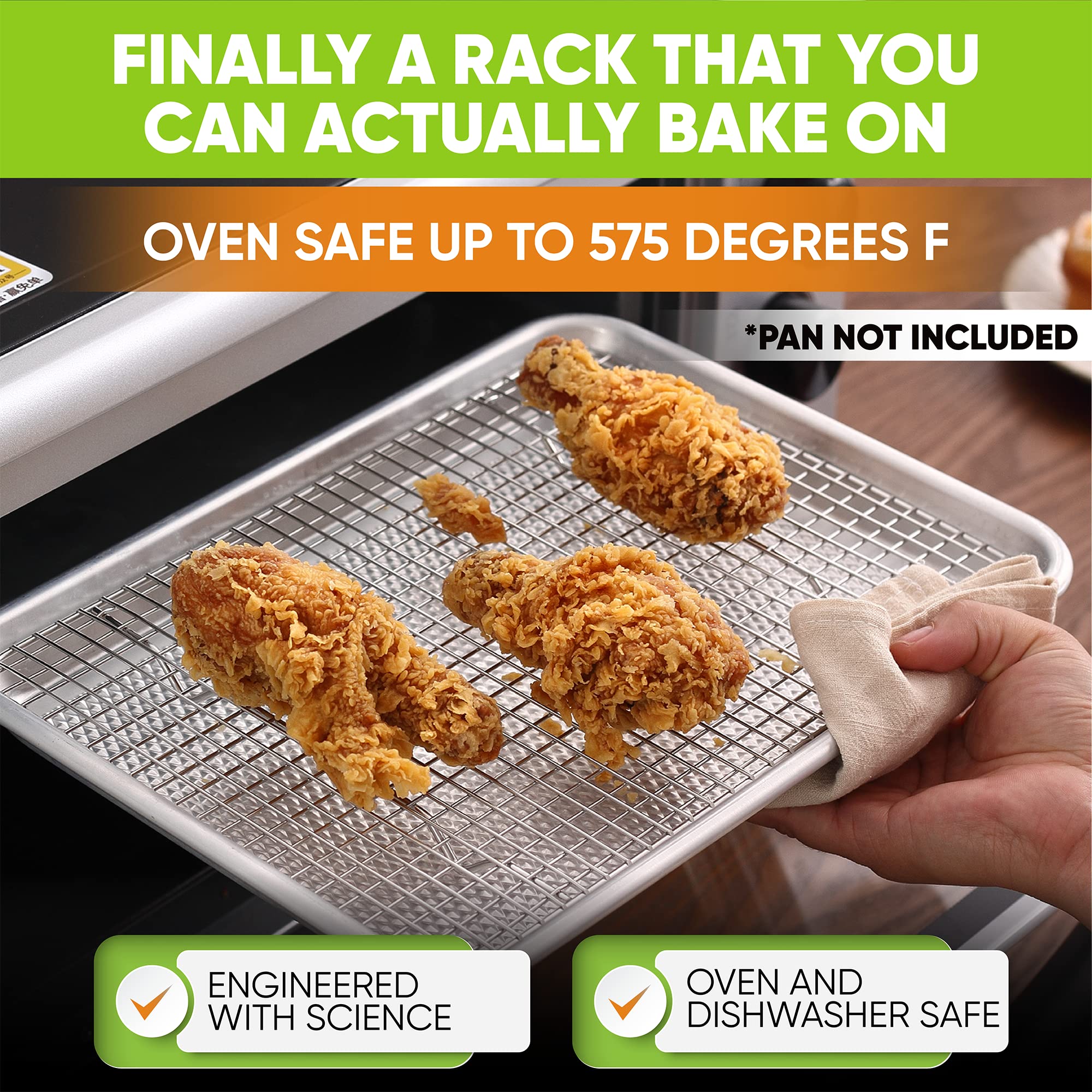 Spring Chef dishwasher-safe racks simplify cleanup after cooking and cooling.