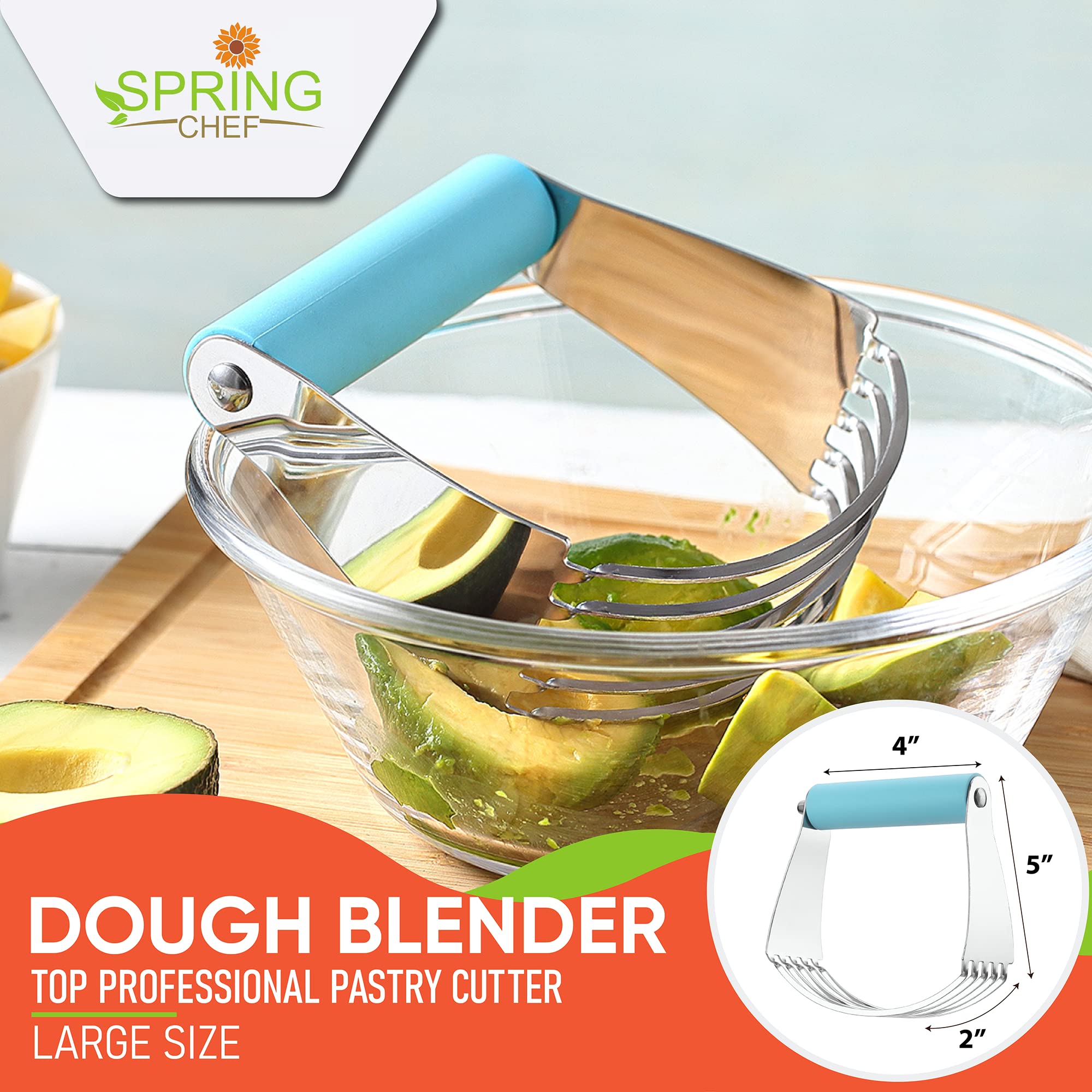 Spring Chef dough blender blades in stainless steel for precise butter cutting