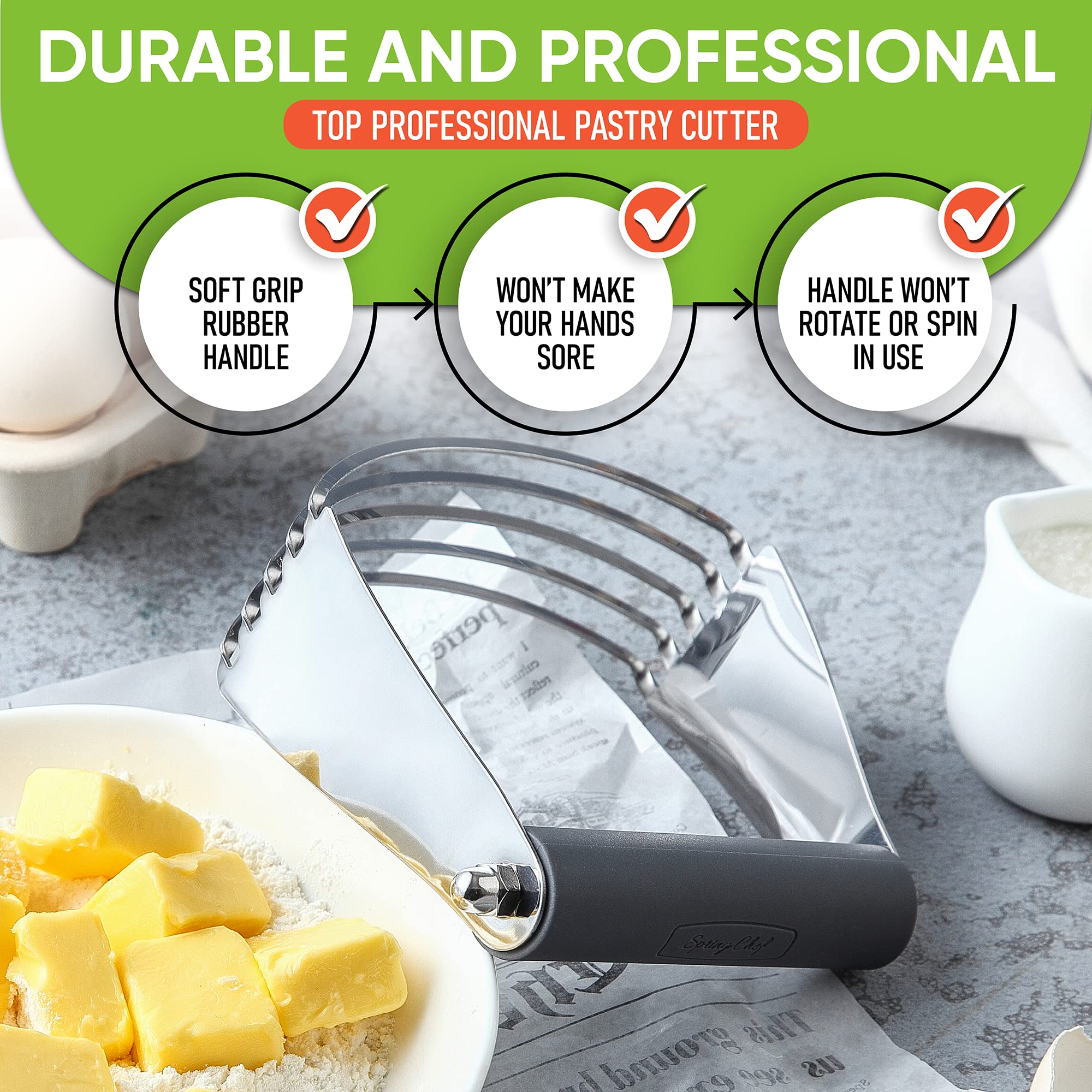 Spring Chef dough blender dishwasher safe for easy cleanup after baking sessions