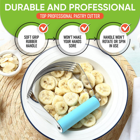 Spring Chef dough blender ergonomic handle designed to reduce wrist strain
