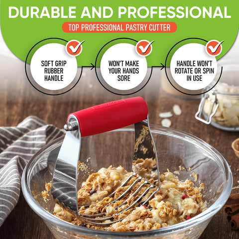 Spring Chef dough blender red metal-blades deliver durable, high-precision blending.
