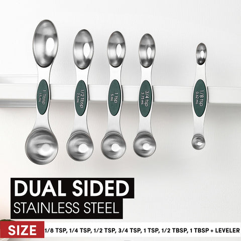 Spring Chef dual-ended spoons reach spice jars and bowls with ease.