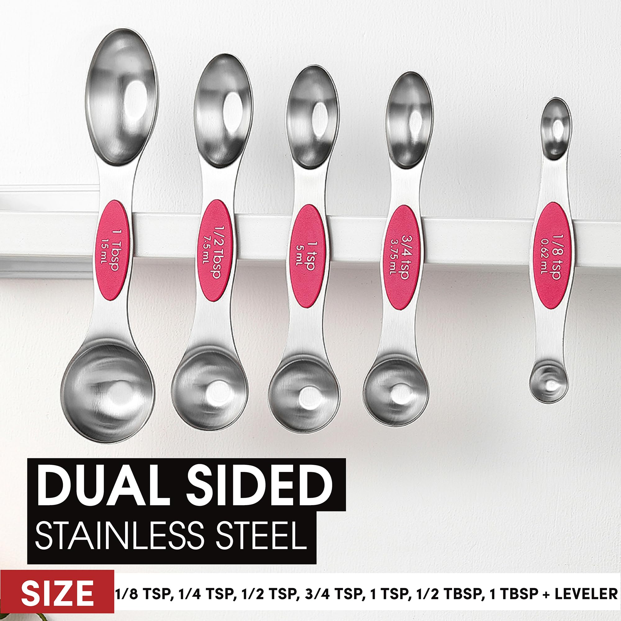 Spring Chef dual-sided spoons with a narrow spice-end for jars