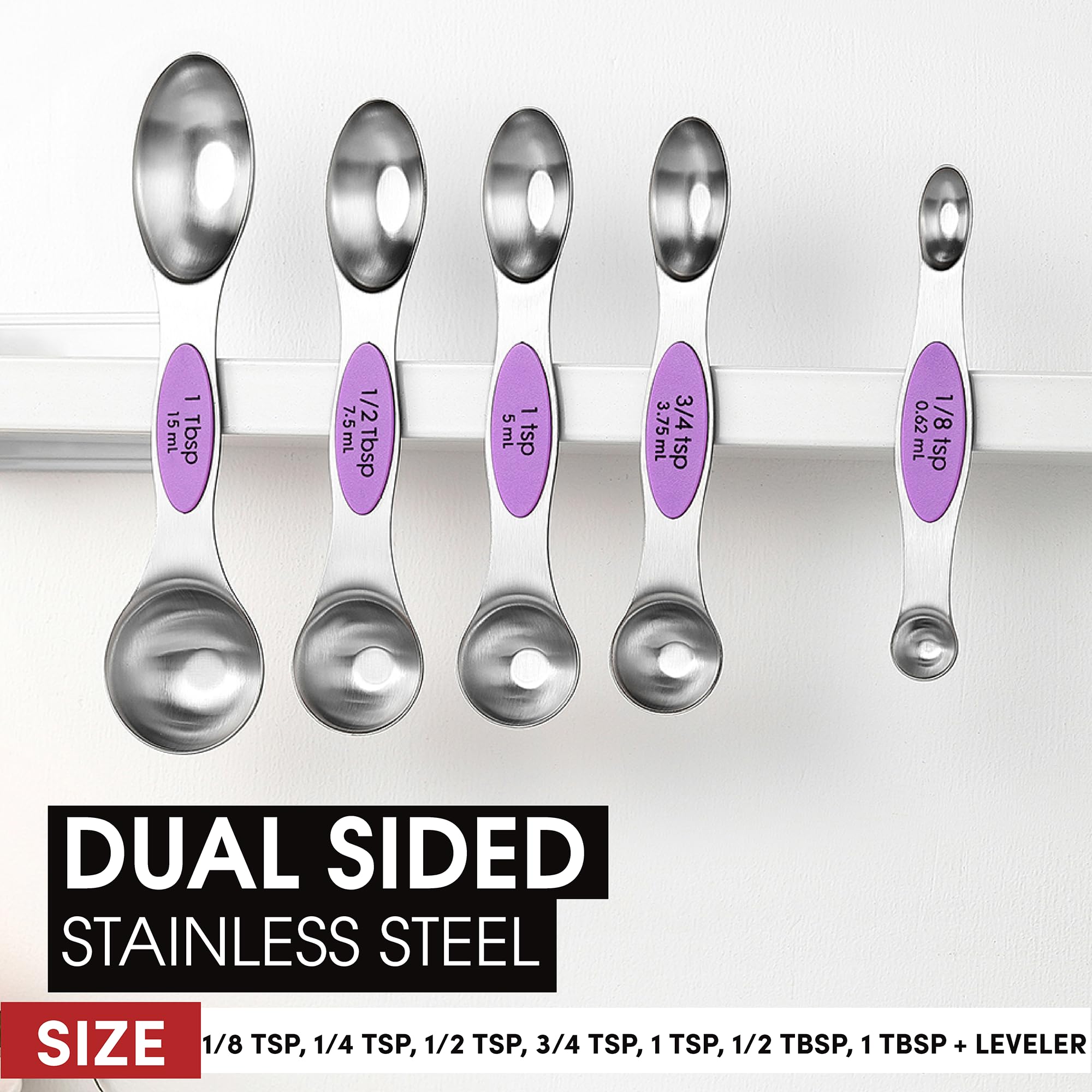 Spring Chef dual-sided spoons: narrow oval end for jars, round end for liquids.