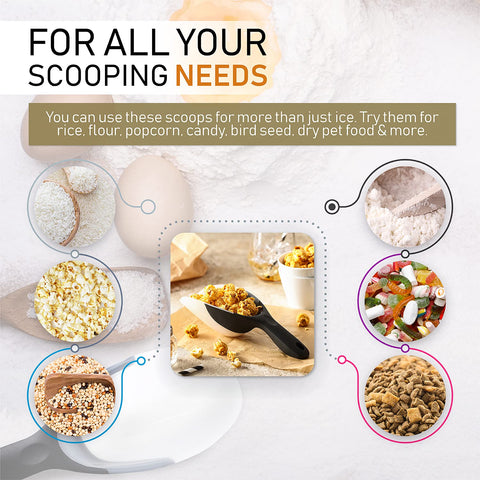 Spring Chef easy-clean ice scoop suitable for quick dishwashing.