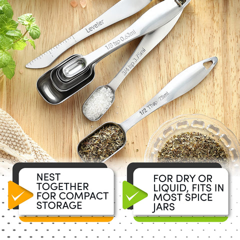Spring Chef spoons with engraved US and metric marks for easy reading