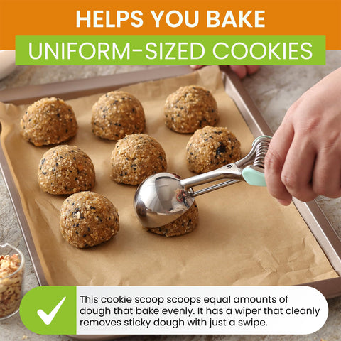 Spring Chef ergonomic handles reduce wrist strain during scooping.