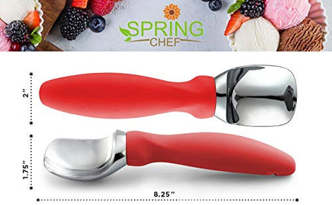 Spring Chef scoop helps serve sundaes and desserts neatly.