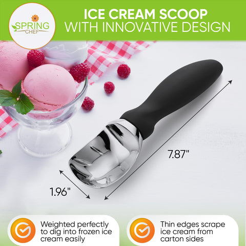 Spring Chef heavy-duty ice cream scoop with no moving parts for durability