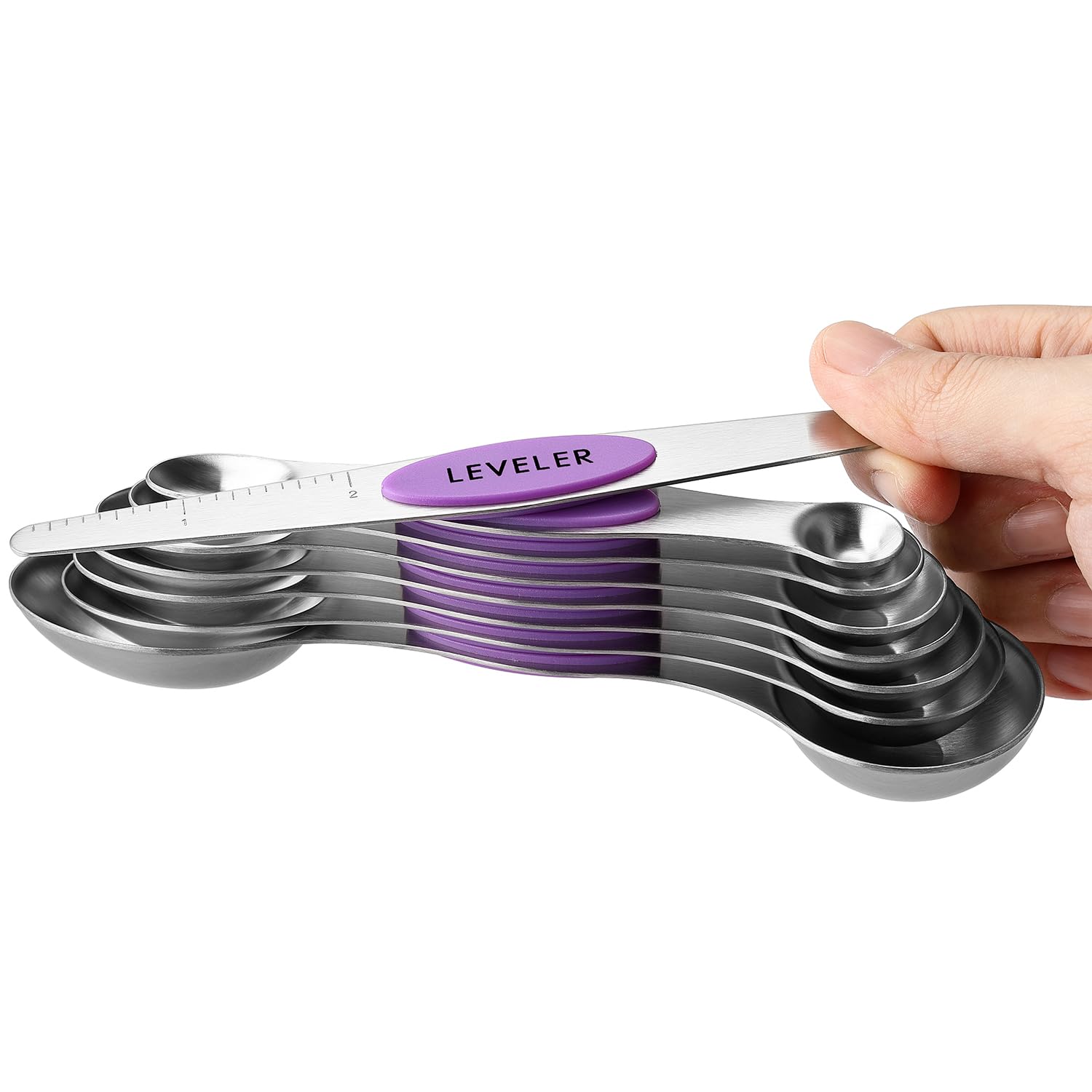 Spring Chef measuring spoons provide accurate portions for spices and liquids.