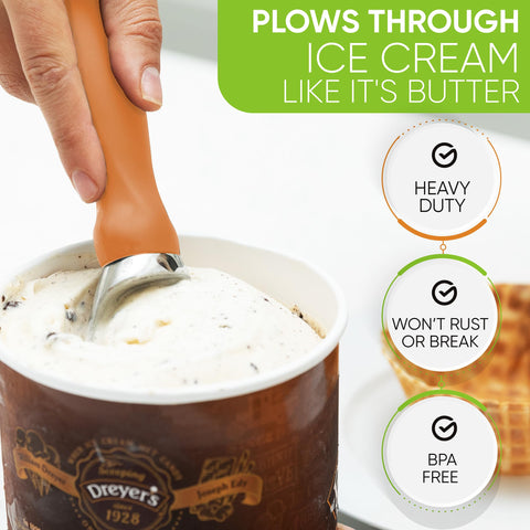 Spring Chef ice cream scoop glides through hard ice cream with less effort