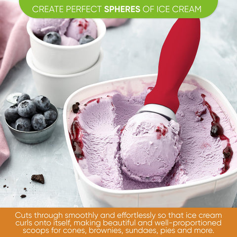 Spring Chef ice cream scoop with lid-lift notch helps open containers without slipping.