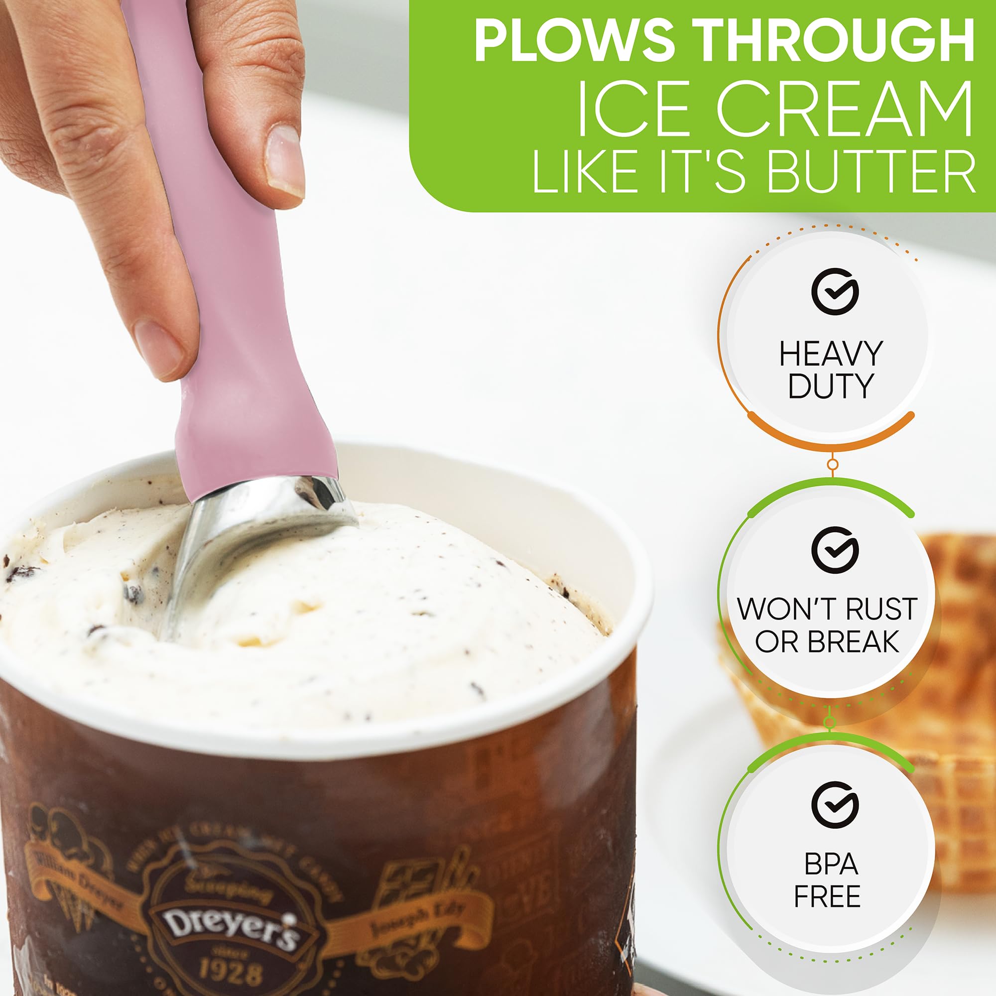 Spring Chef lid-notch handle eases lifting carton lids.