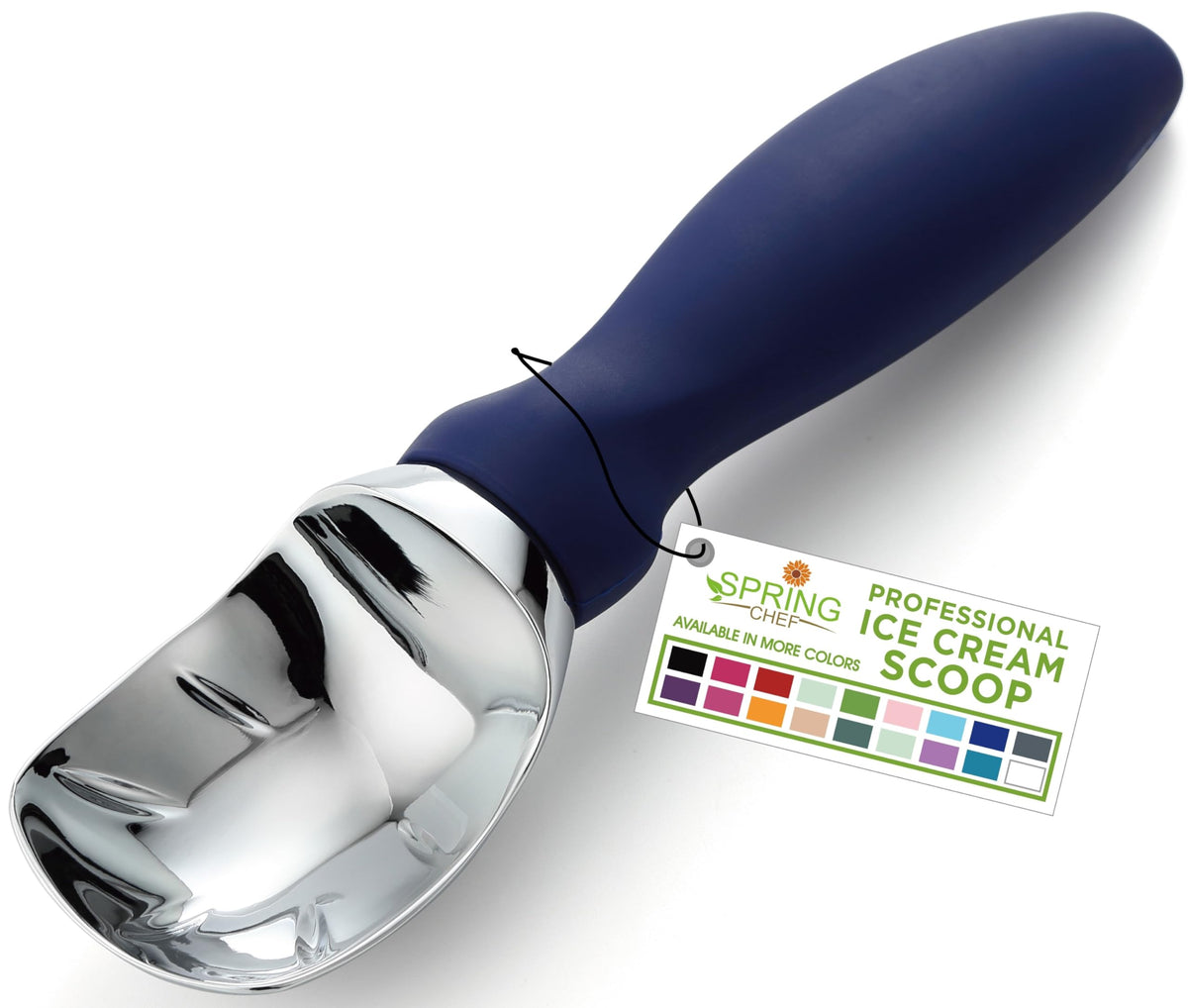 Spring Chef ice cream scoop with soft grip handle for ergonomic daily use.