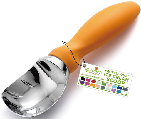 Spring Chef ice cream scoop with soft grip handle for comfortable daily use