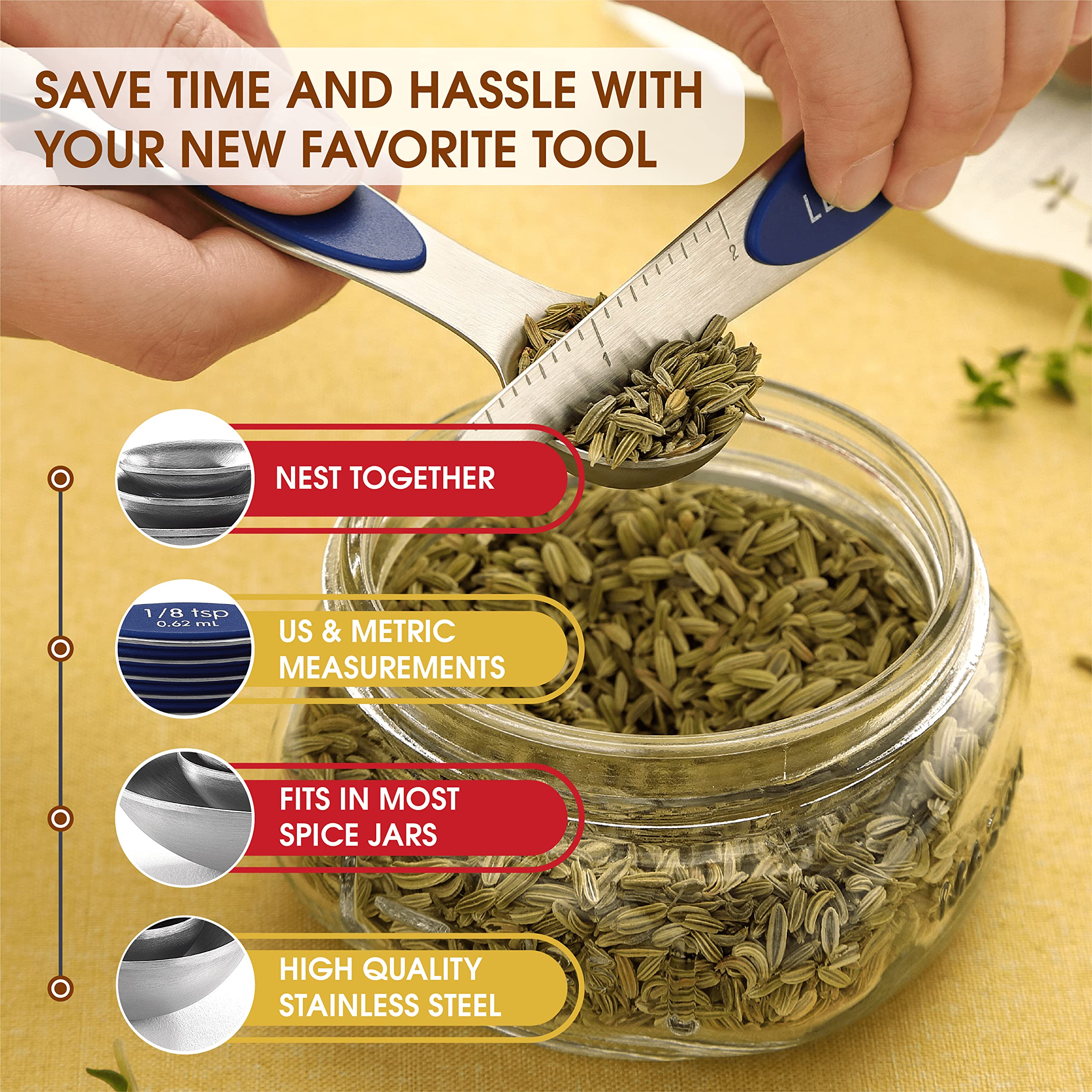 Spring Chef leveler included for precise measurement