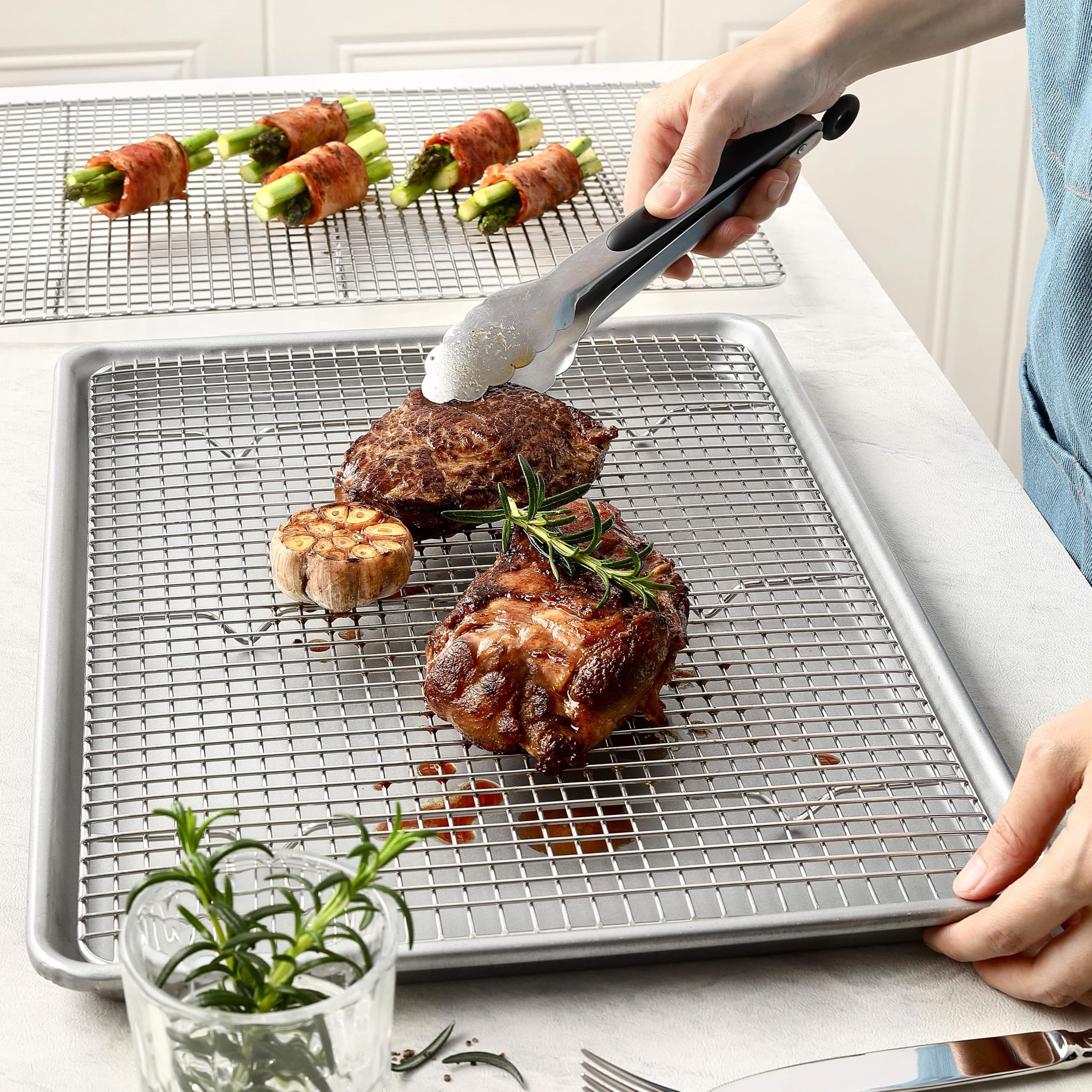 Spring Chef versatile rack for cooling and baking in home kitchen.