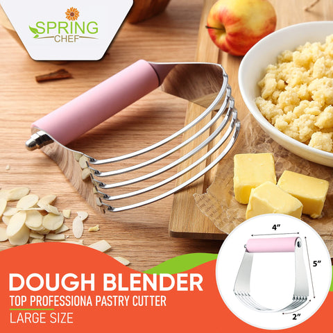 Spring Chef Large Dough Blender with soft grip handle eases long kneading sessions.
