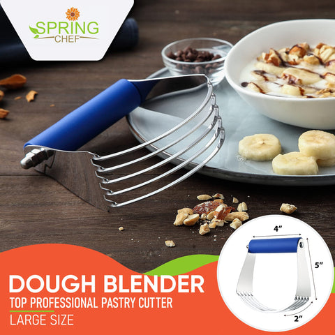 Spring Chef large dough blender handle with soft grip for comfort