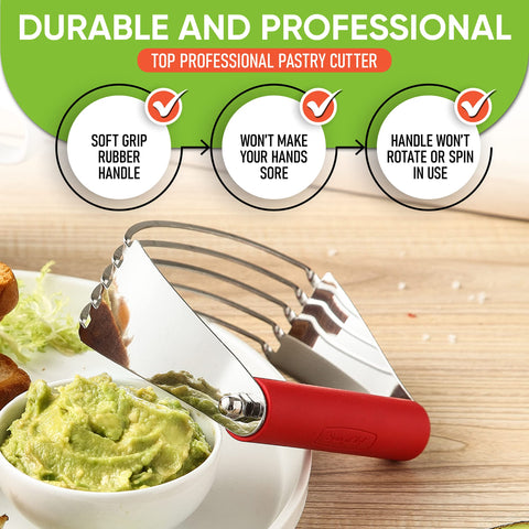 Spring Chef large red dough blender pastry crust assembly visual.