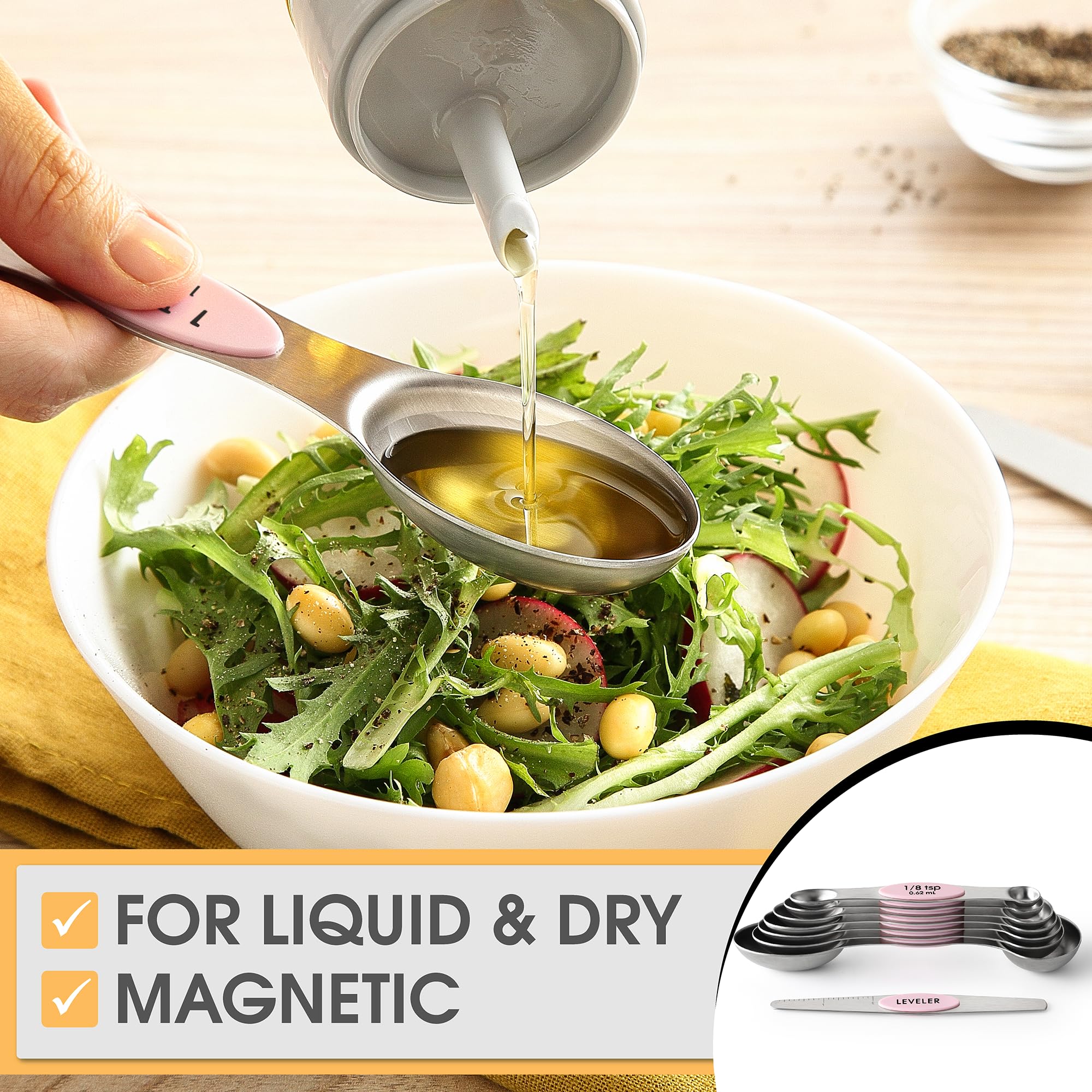 Spring Chef leveler included ensures first-time accuracy.