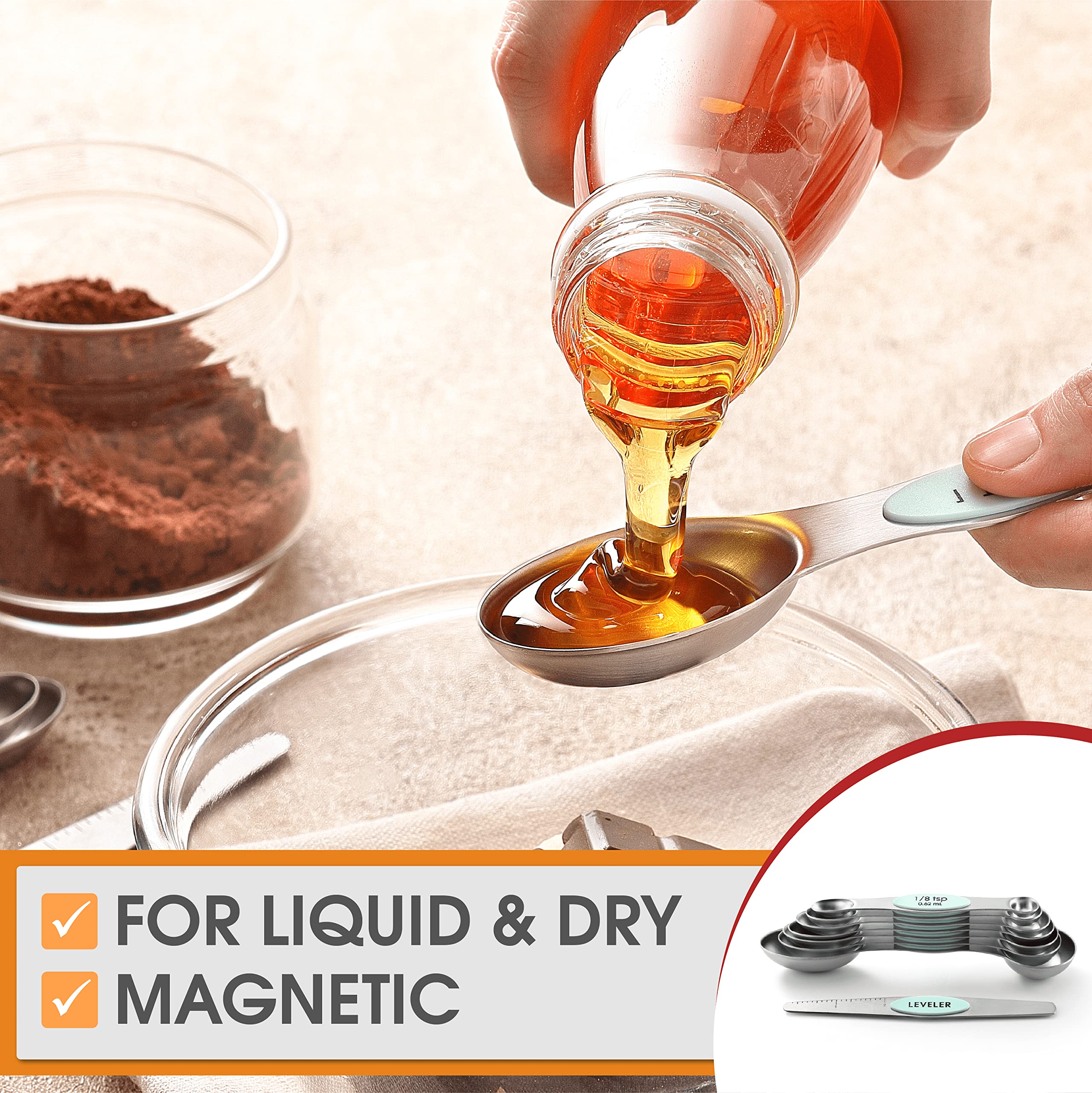 Spring Chef leveler included to measure exact amounts.
