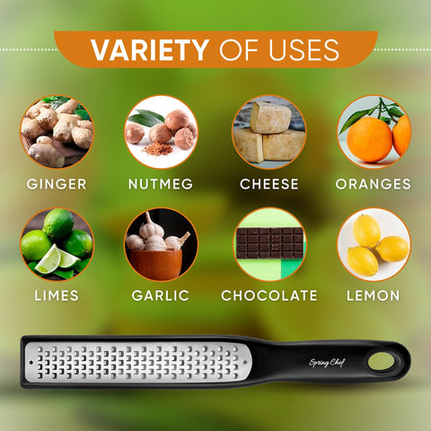 Spring Chef lightweight yet durable design for direct zesting over dishes
