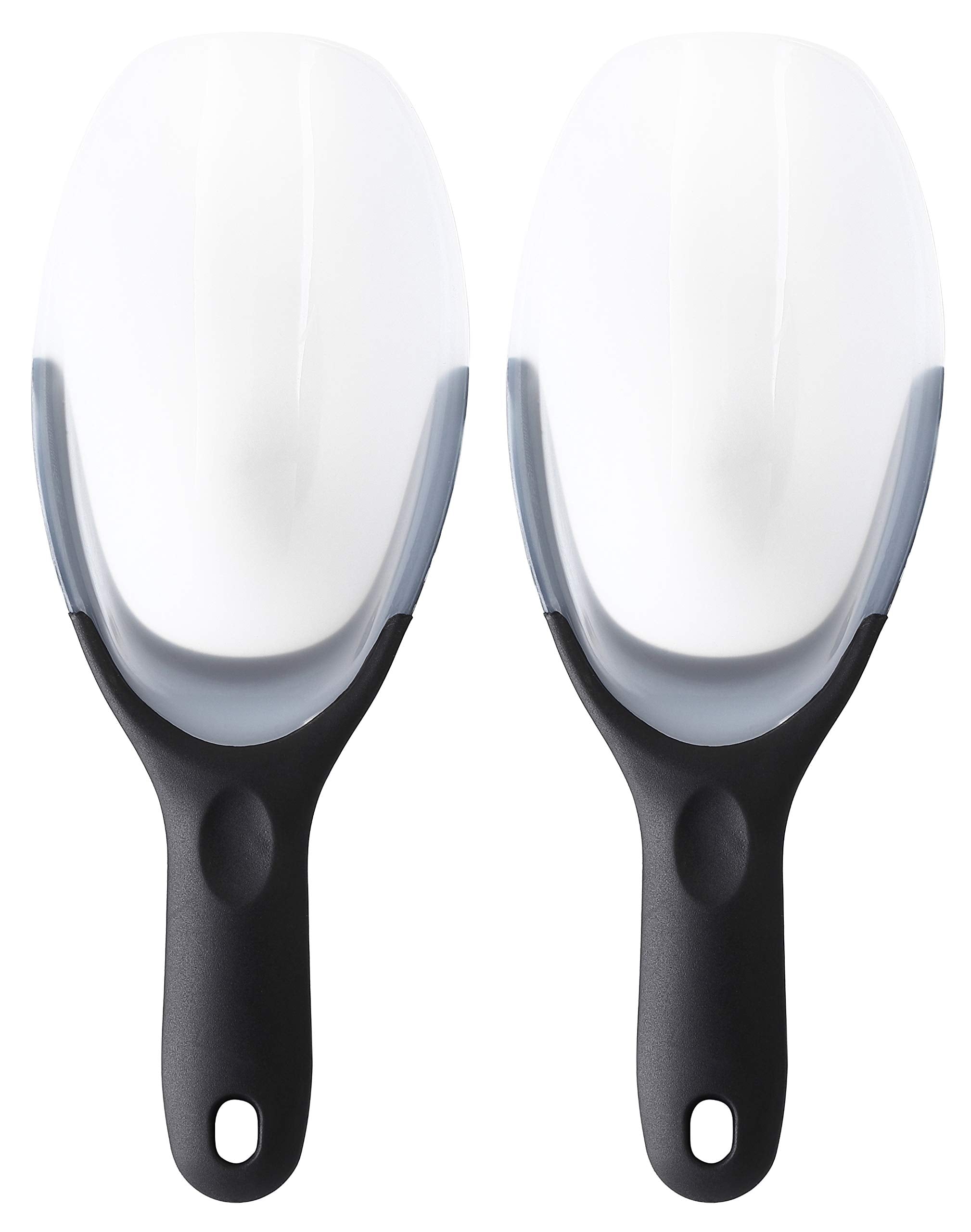Spring Chef magnetic ice scoop hung on fridge for easy access.