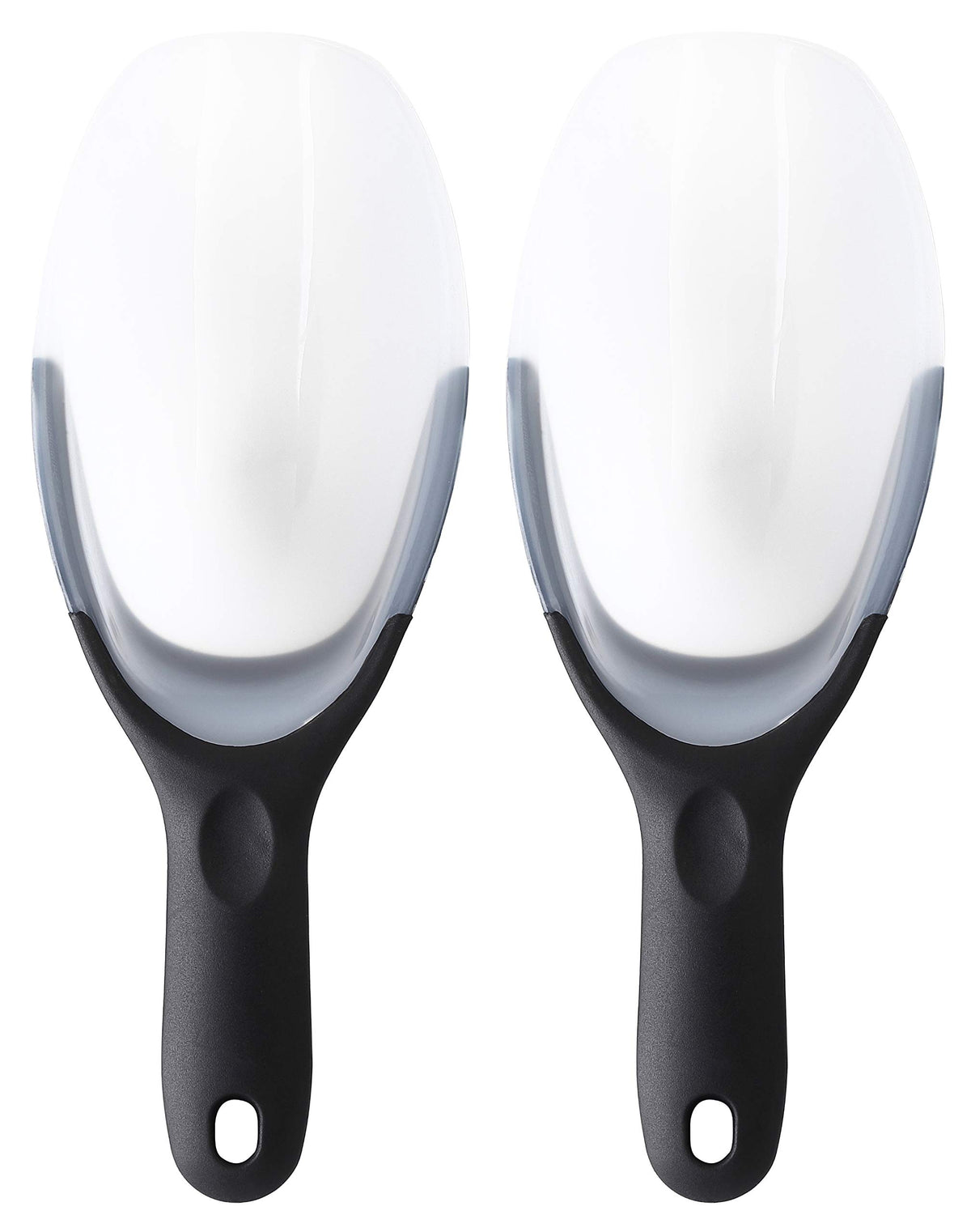 Spring Chef magnetic ice scoop hung on fridge for easy access.