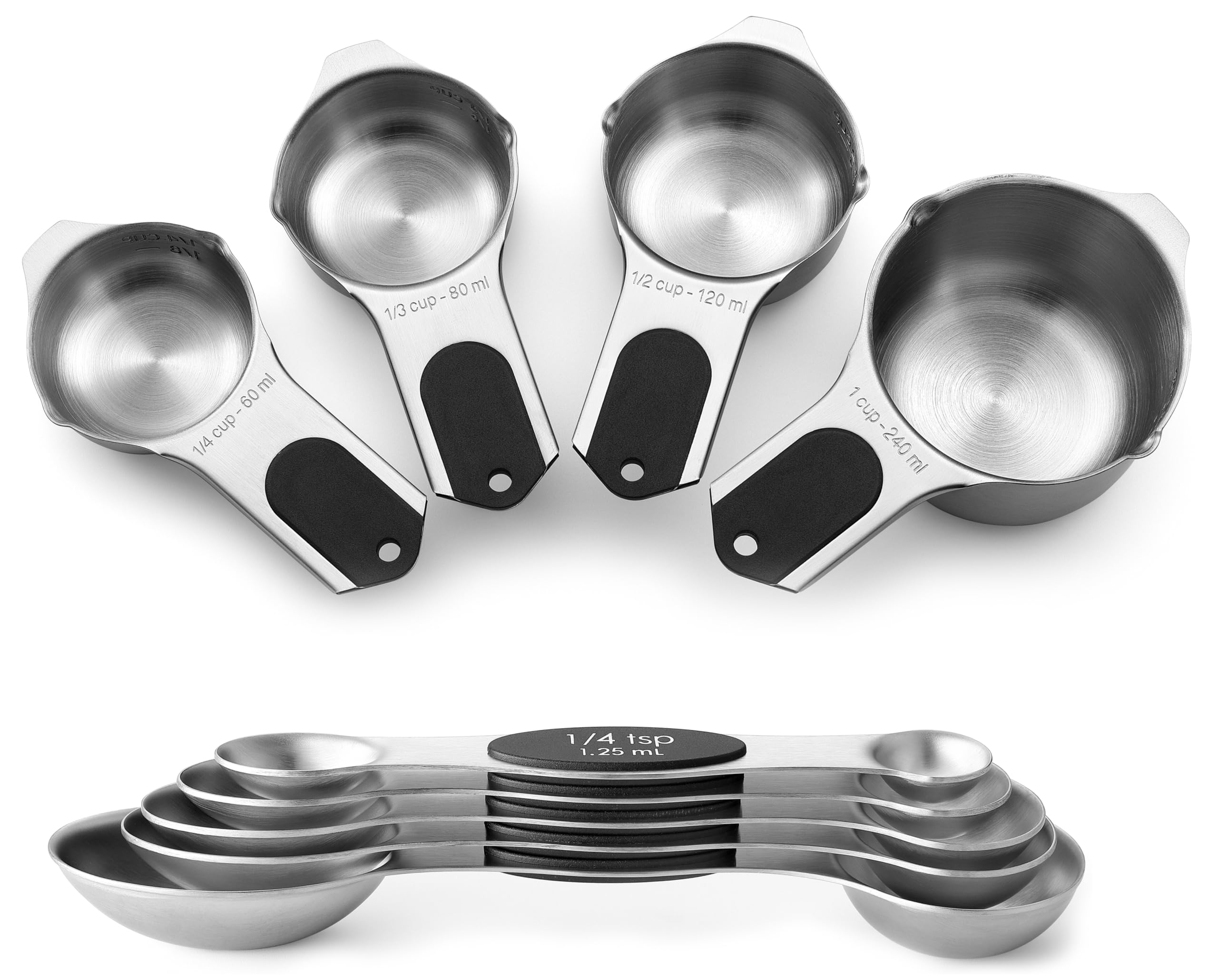 Spring Chef magnetic cups-spoons set front view for precise baking