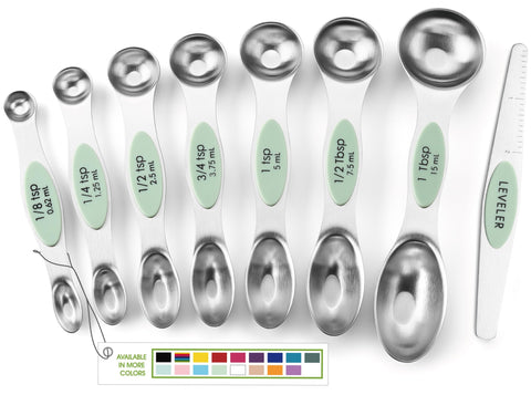 Spring Chef magnetic measuring spoons eight-piece set with leveler for precise prep