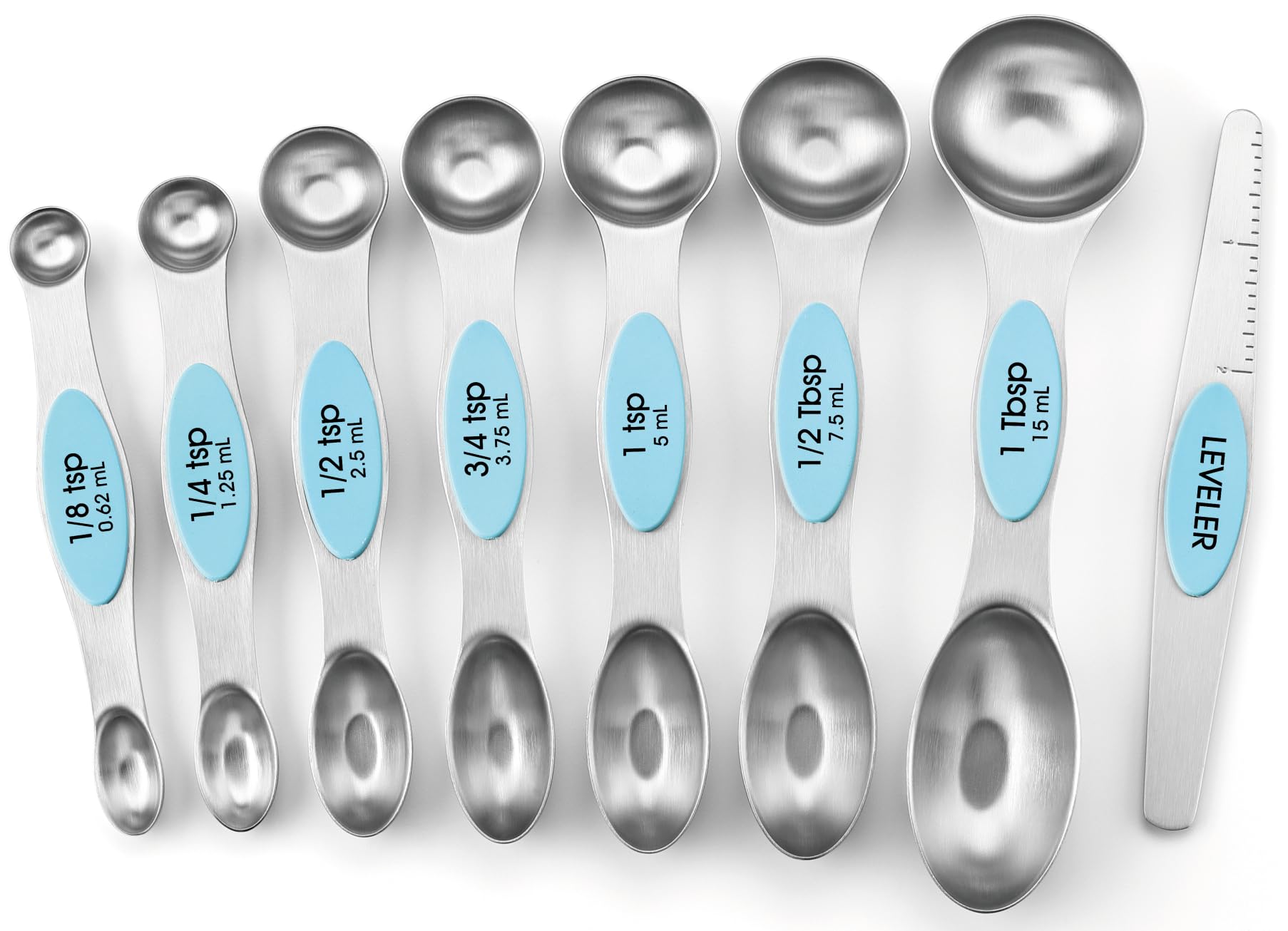 Spring Chef magnetic measuring spoons with leveler for precise, easy measurements.
