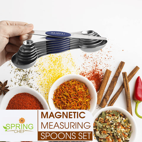 Spring Chef magnetic spoons nest neatly for compact storage