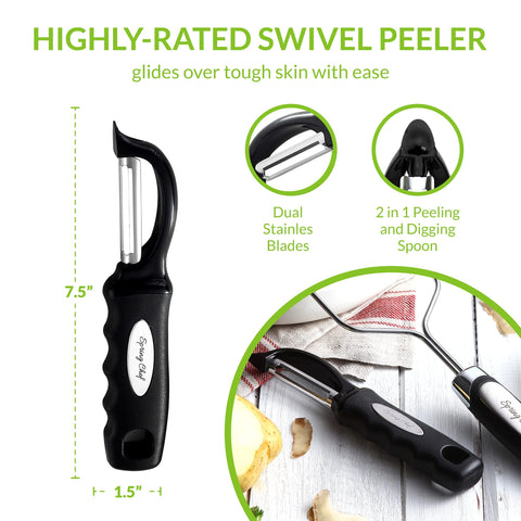 Spring Chef masher in action delivers consistent texture quickly.