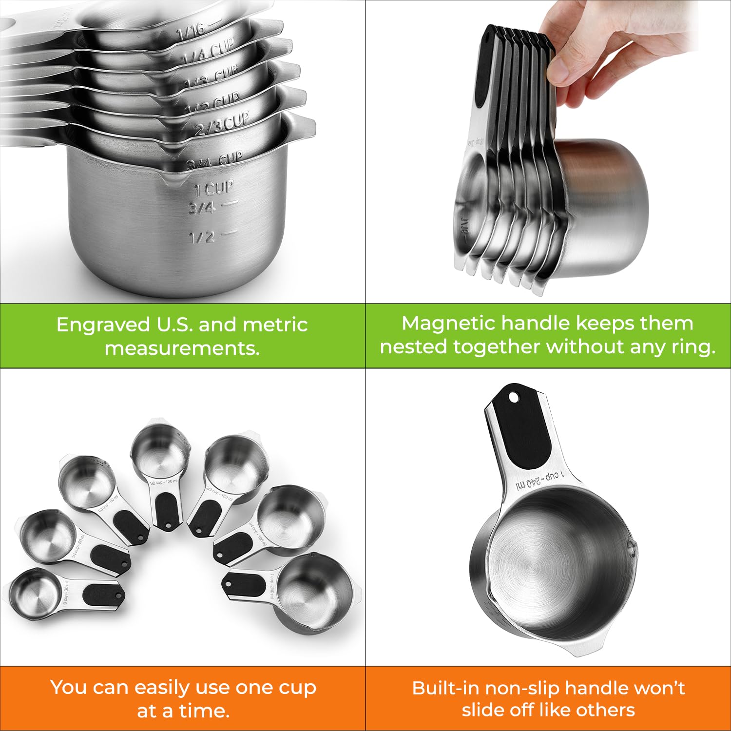 Spring Chef dishwasher-safe cups simplify cleanup after busy cooking sessions.