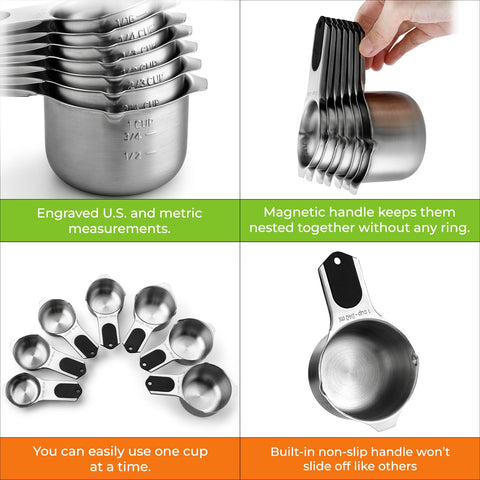 Spring Chef dishwasher-safe cups simplify cleanup after busy cooking sessions.