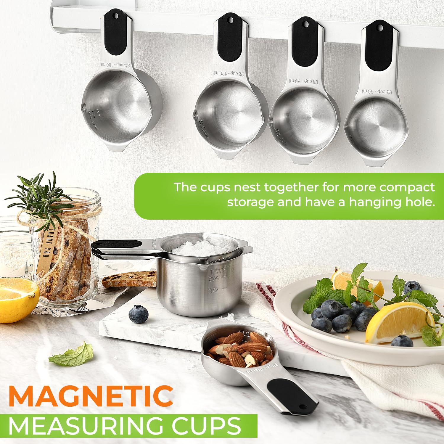 Spring Chef measuring cups with an easy-pour spout for controlled liquids.