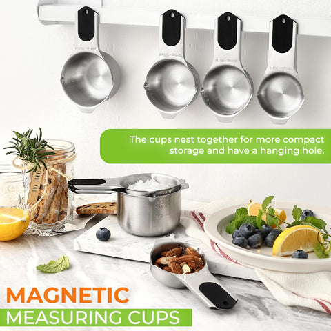 Spring Chef measuring cups with an easy-pour spout for controlled liquids.