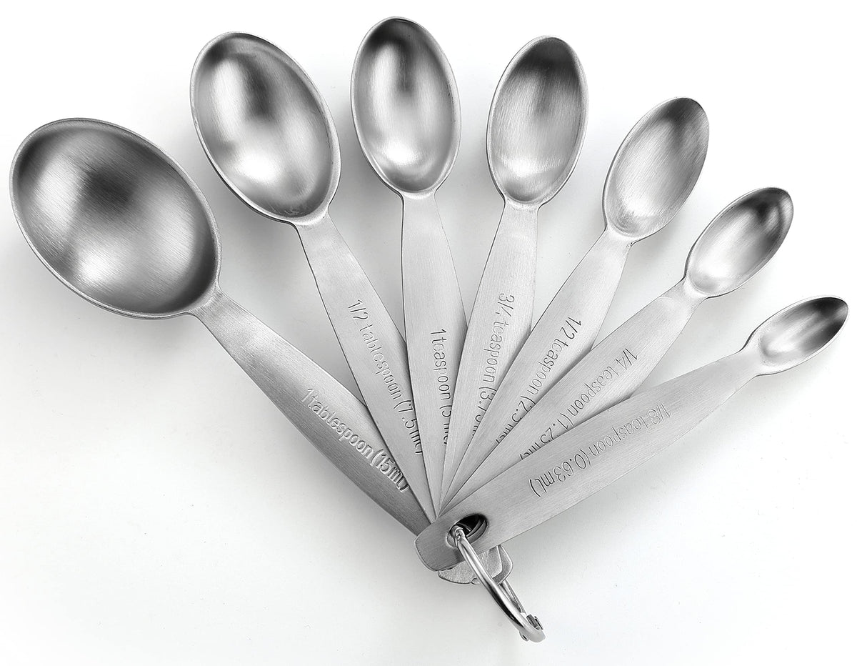 Spring Chef measuring spoons nest together for compact kitchen storage.