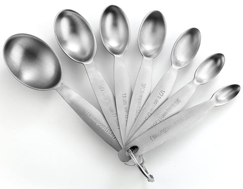Spring Chef measuring spoons nest together for compact kitchen storage.