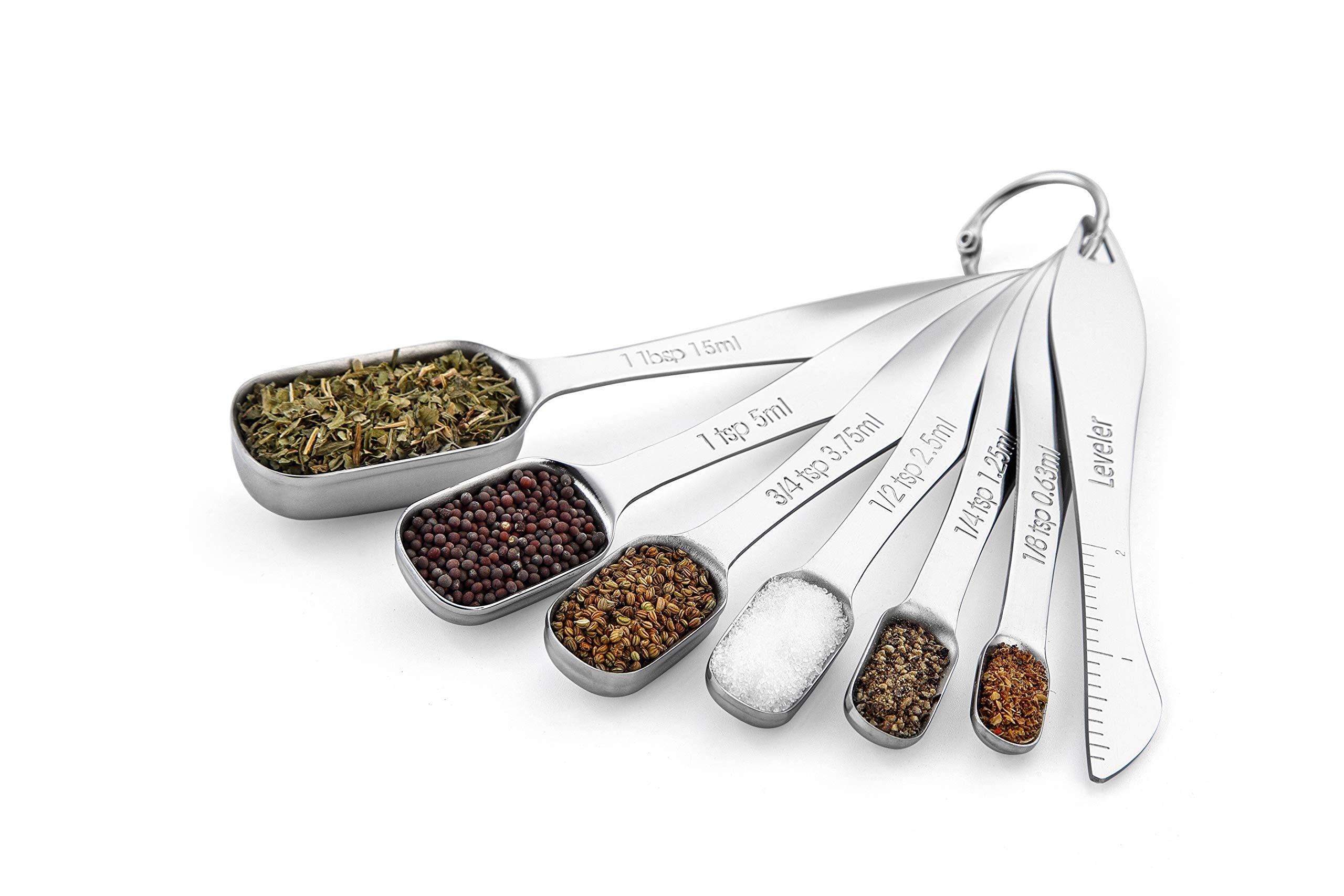Spring Chef measuring spoons nesting-ring close-up demonstrating compact storage