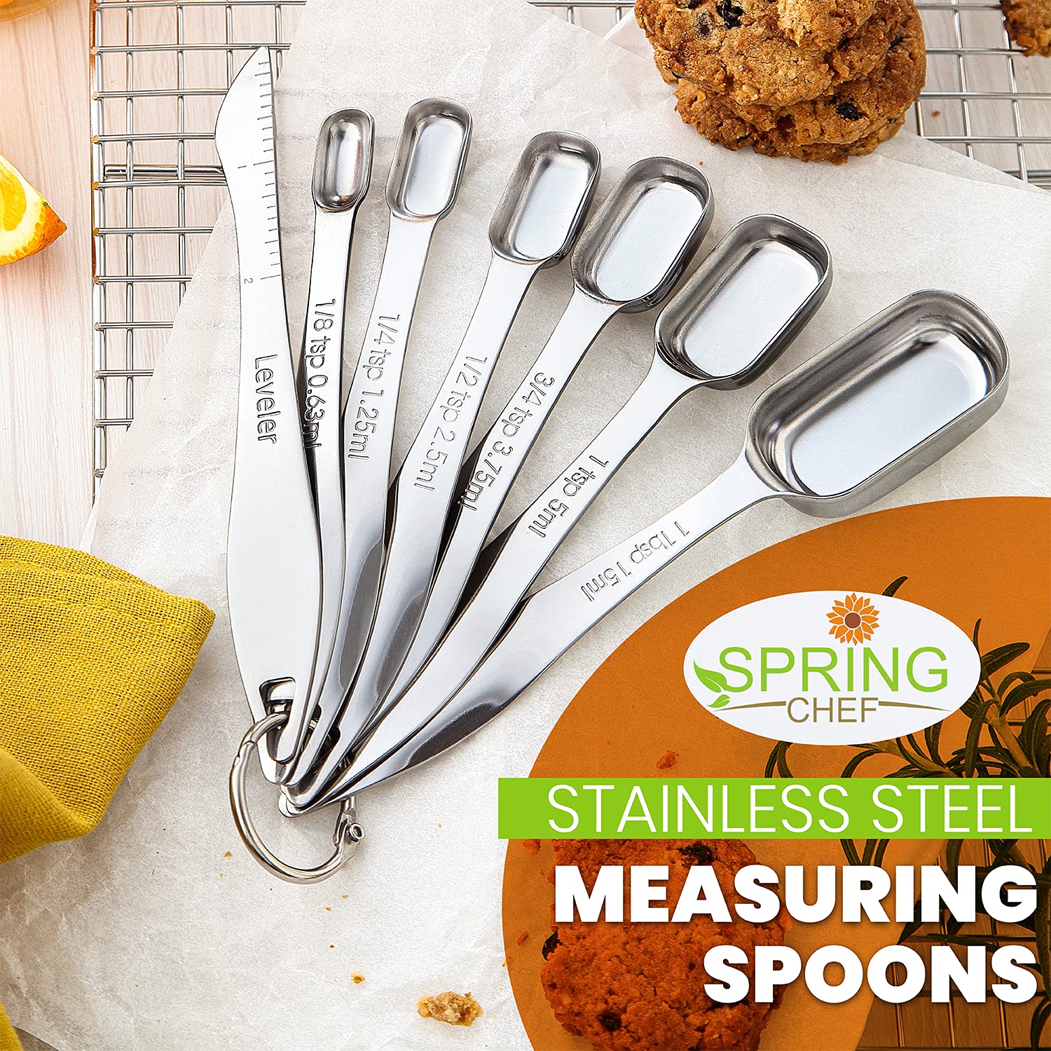 Spring Chef measuring spoons one-quarter tsp close-up for small-batch recipes