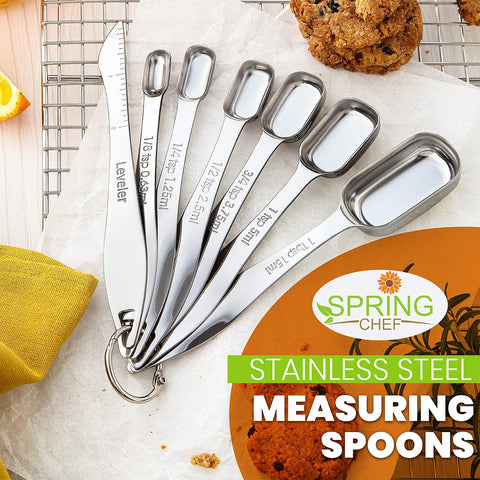 Spring Chef measuring spoons one-quarter tsp close-up for small-batch recipes